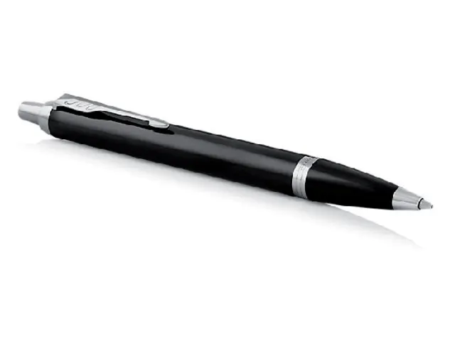 Balpen Parker IM Black Lacquer CT Medium Blauwe inkt