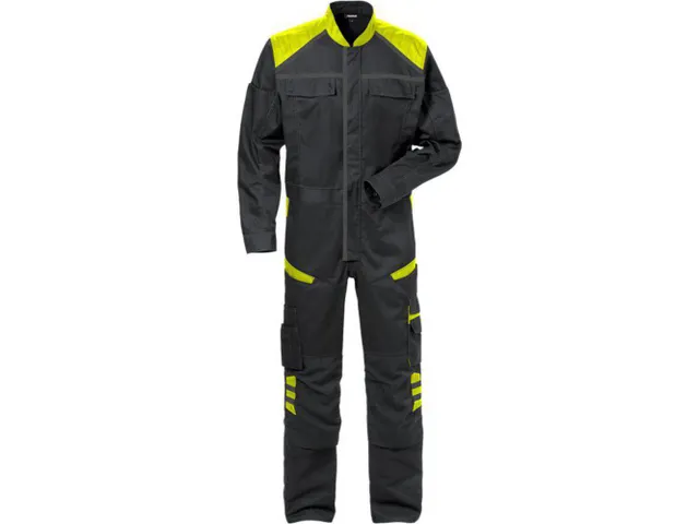 Fristads Fusion 8555 overall, fluo geel/zwart, maat L, per stuk