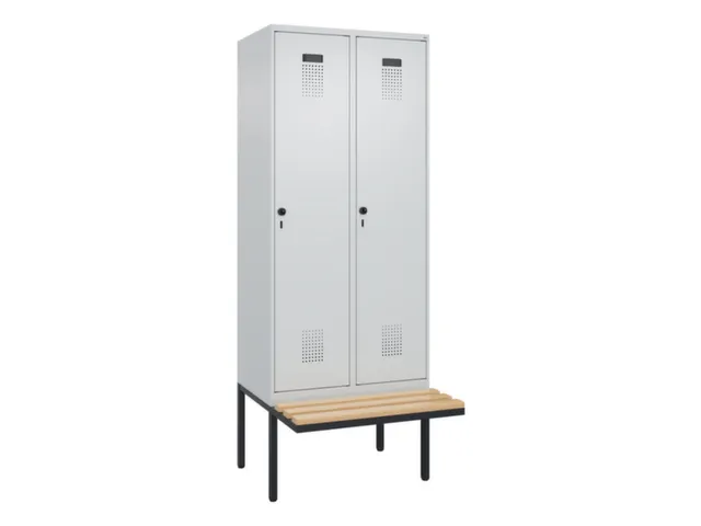 locker met bank,voor scheiding van kleding,HxBxD 2120x800x815mm,2vak