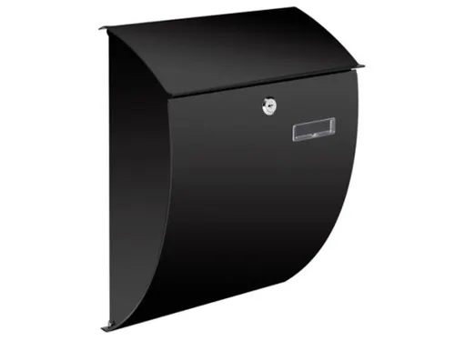 Brievenbus Nice Zwart Gebogen front, naamplaatje 2 sleutels 40x31x16cm