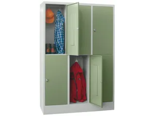 lockerkast,HxBxD 1850x1200x500mm,3x2vakken,RAL7035,front RAL6011 - 3