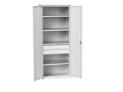 universele kast,HxBxD 2000x800x550mm,4xStalen bodem,2lade(n)