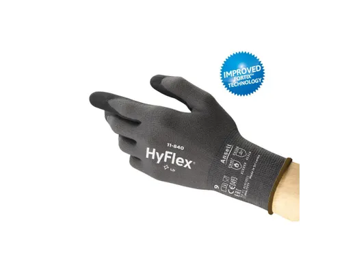 Ansell HyFlex 11-840 nylon precisiehandschoenen, zwart/grijs, maat 7