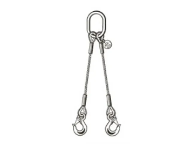 Staaldraadstroppen 2strengen 2.8t 0-45° Kabel Ø 14mm Veiligheidshaak