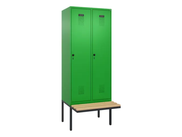 locker met bank,voor scheiding van kleding,HxBxD 2120x800x815mm,2vak