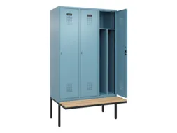 locker met bank,voor scheiding van kleding,HxBxD 2120x1200x815mm,3vak