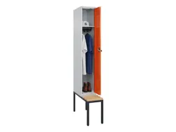 locker met bank,HxBxD 2120x300x815mm,1vak,vak B 300mm,draaigrendel