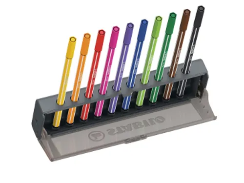 Viltstift STABILO Pen 68 Medium 1.0mm clickset à 10 kleuren