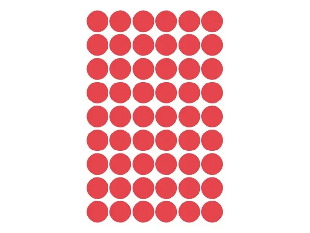 Etiket Avery Zweckform 3141 Rond Ø12mm Rood 270 Stuks