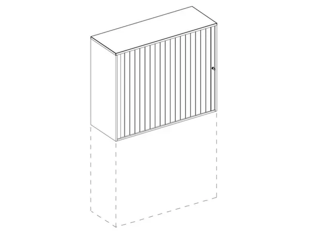 opzetkast,v. roldeurkast,HxBxD 740x1200x445mm,roldeur,cil.-slot,Bl-wit