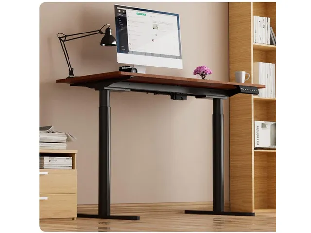 Bureau assis-debout structure réglable, noir