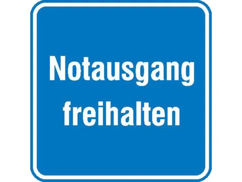 aanwijzingsbord,Nooduitgang vrijhouden,aluminium gemerkt,gemoffeld