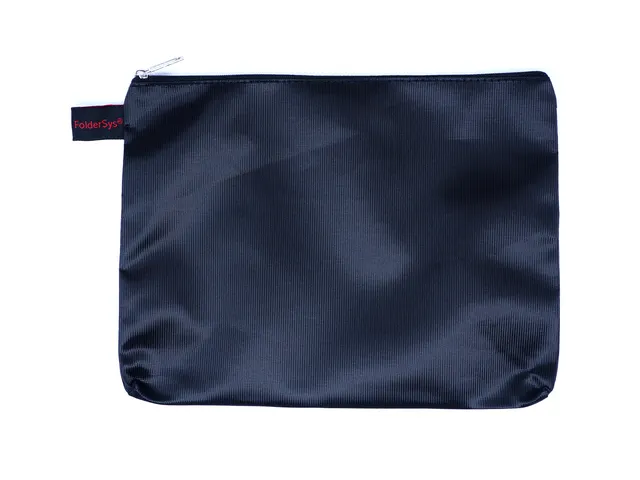 Trousse Foldersys A5 nylon noir avec fermeture éclair métallique