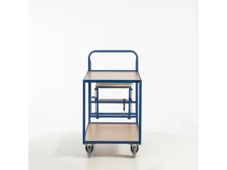 Orderverzamelwagen 990x590mm Totale H 1135mm 2 Etages Hout Ral5010 - 5