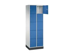 lockerkast,RAL 7035/RAL 5010,HxBxD 1950x620x500mm,2x5vakken,cil.-slot