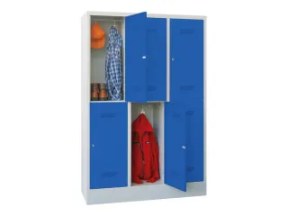 dubbeldekse locker,HxBxD 1850x1200x500mm,3x2vak.,RAL7035,front RAL5010 - 2