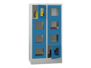 lockerkast,HxBxD 1518x800x500mm,2x4vakken,RAL7035,front RAL5012 - 3