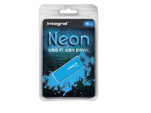 USB stick 2.0 Integral Neon USB-A 16GB blauw