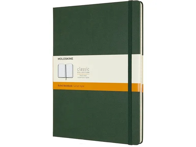 Notitieboek Moleskine XL 190x250mm lijn hard cover myrtle green