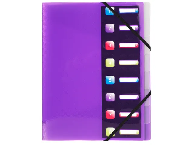 Sorteermap PP CRYSTAL 8 vak ass