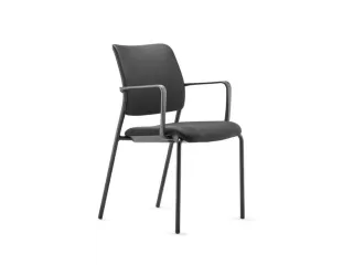 Bezoekersstoel,4Voeten Zwart,M. Armleuningen,Zitting Zwart - 1