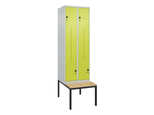 Z-garderobekast,HxBxD 2120x600x815mm,2vak,vak B 300mm,draaigrendel