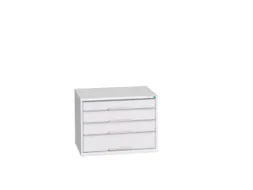 ladekast HxBxD 600x800x550mm 4laden romp RAL7035 front RAL7035