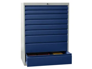 ladekast HxBxD 1200x715x600mm 9laden slot RAL7035 front RAL5010 - 2