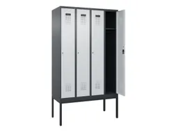 locker,HxBxD 2120x1200x500mm,4vak,vak B 300mm,cil.-slot,voetonderstel