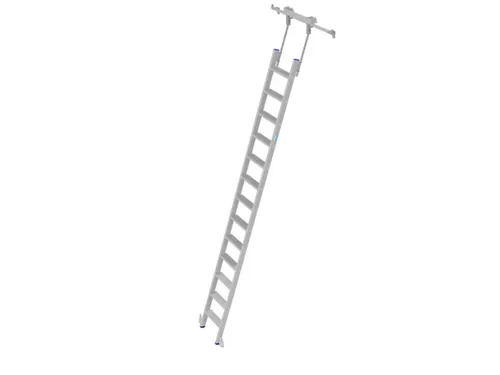 verrijdbare stellingladder,balk L 3,45m,v. H tot 3,54m,13,treden