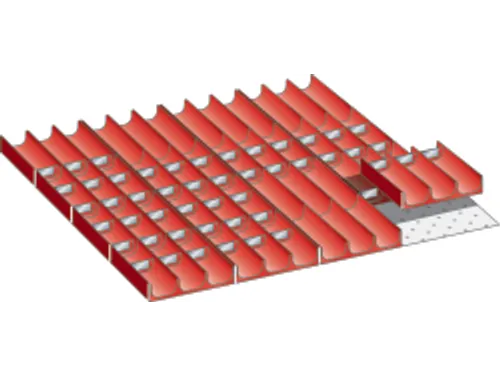 Indelingsmateriaal H 50mm 16verdeelgootjes/60gootverdelers B 717mm