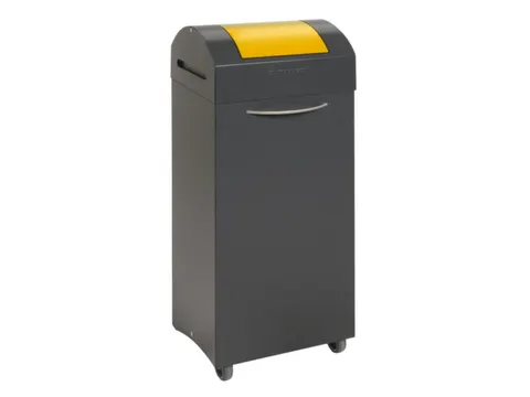 Afvalbak 75 Liter 840x380x320mm Plaatstaal 2 Wielen Klep Geel