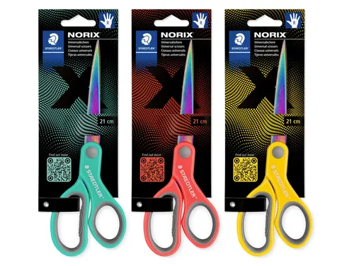 Schaar Staedtler Norix 21cm 3 kleuren assorti rechtshandig