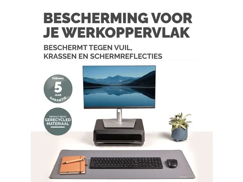 Bureau-onderlegger Fellowes Breyta grijs 80x40cm