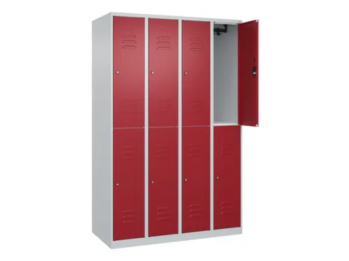 dubbeldekse locker,HxBxD 1850x1200x500mm,4x2vak.,vak B 300mm,cil.-slot
