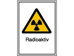 waarschuwings-combibord,Radioactief,hard PVC,HxB 210x148mm