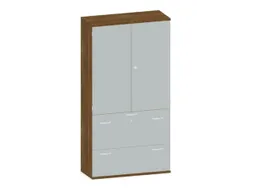 Kantoorkast 1920x1000x430mm Decor Romp Noten Decor Front Lichtgrijs
