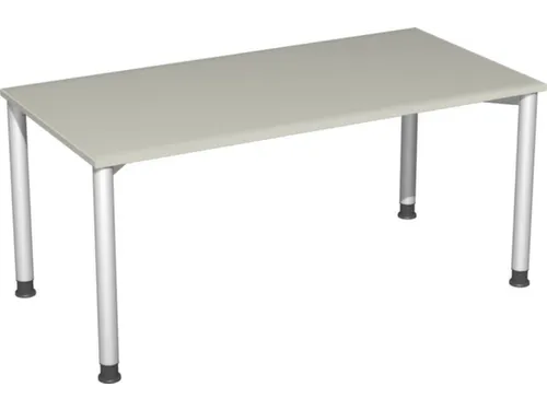 Bureau 4-Poot Hxbxd 680-800X1600X800Mm Ronde Buis Lichtgrijs