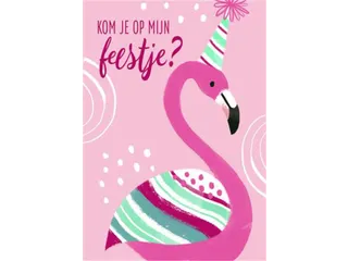 Wenskaart Hallmark uitnodiging flamingo pak à 5 stuks - 1