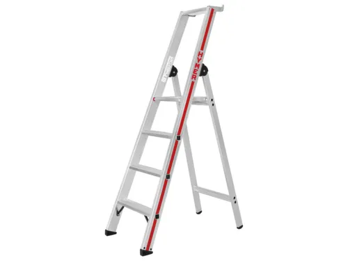 trapladder,eenzijdig,4treden,stand H 0,93m,balk L 1,7m,aluminium