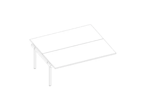 aanbouwtafel,v. benchtafel m. 4-voet,HxBxD 730x1800x1600mm,blad wit