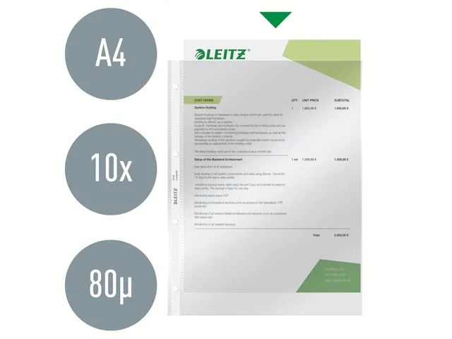 Showtas Leitz 4734 A4 4-gaats 0.08mm PVC glashelder