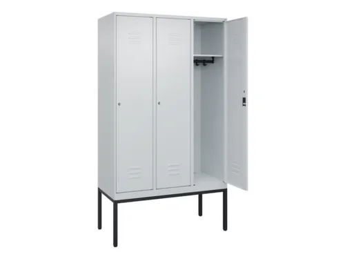 locker,HxBxD 2120x1200x500mm,3vak,vak B 400mm,cil.-slot,voetonderstel