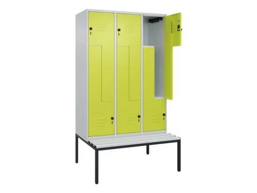 Z-garderobekast,HxBxD 2120x1200x815mm,6vak,vak B 400mm,draaigrendel