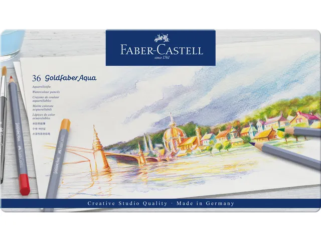 Crayon de couleur Aquarellable Faber-Castell Goldfaber etui 36 pces