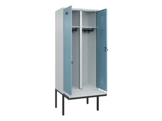 locker met bank,voor scheiding van kleding,HxBxD 2120x800x815mm,2vak - 1