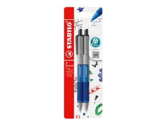 Balpen STABILO pointball colorful medium blauw blister à 2 stuks - 1