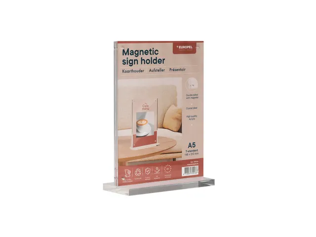 Europel Kaarthouder Luxe T-standaard A5 Staand Acryl