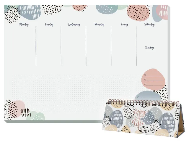 Weekplanner Inspire A4 liggend met GRATIS bureauonderlegger Rose Inspi
