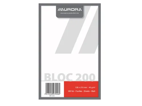 Kladblok Aurora 135x210mm blanco 200 vel 45gr